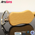 Deft design heart shape wood keychain